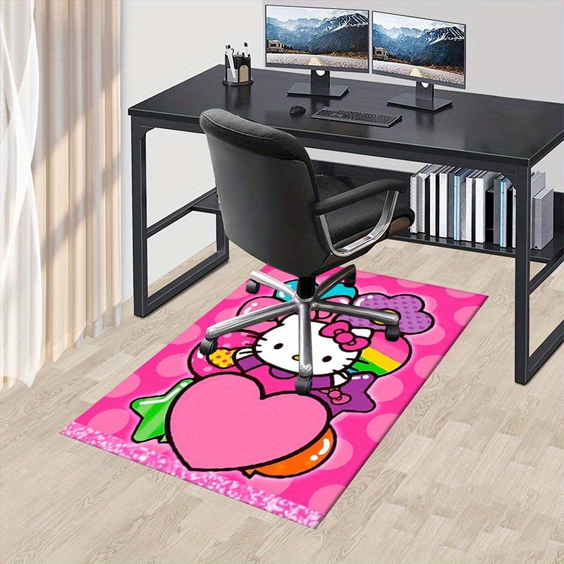 

1pc Hello Kitty Office Carpet Under Chair Mat Gift Universal Cute Cartoon Rug for Room Decor Birthday Present Bedroom Flooring Mat Non-Slip 60cm by 90cm