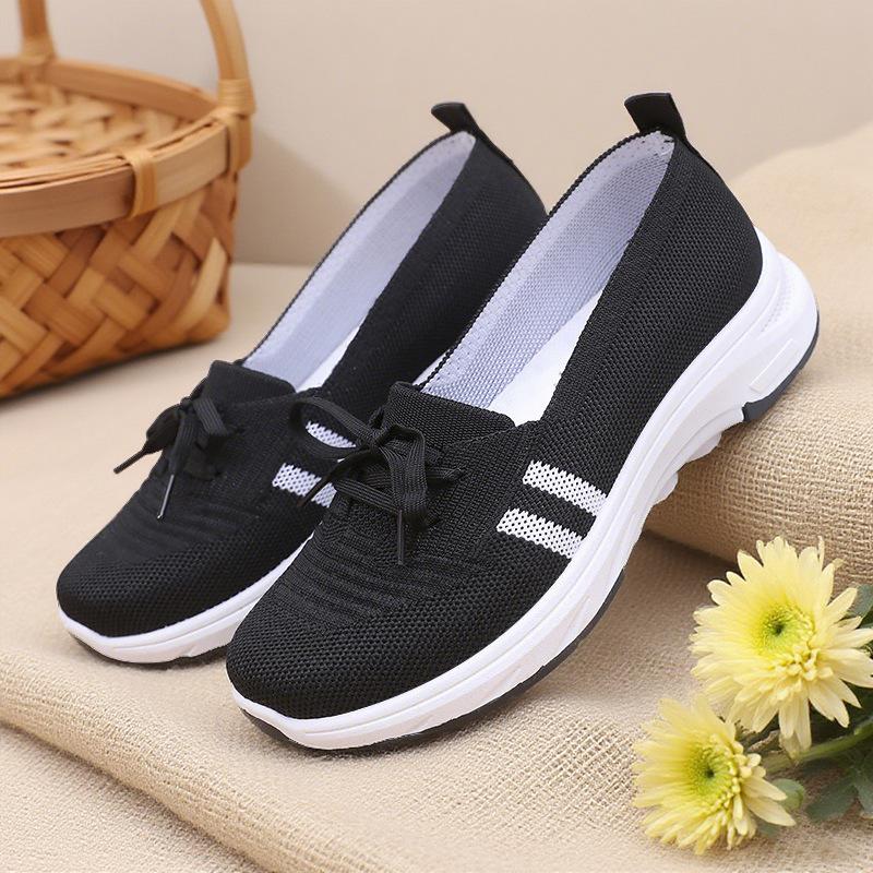 

Женская обувь новая вязаная повседневная обувь легкая и дышащая обувь для мамы на мягкой подошве удобная обувь женские простые туфли на плоской подошве 40