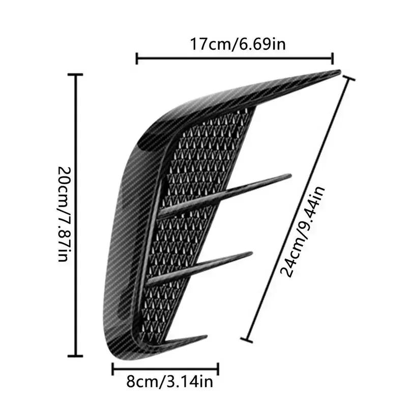 1 Pair Side Flow Vent Fender Vent Wing Cover Sticker Auto Air Flow Bumper Air Intake Hood Sticker Automobiles Exterior Universal