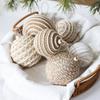 European Style Christmas Ball Ornament Set with Hemp Rope Wrapping - Solar Term Atmosphere Gift Box Edition