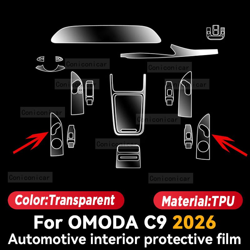 Für CHERY OMODA C9 2026 Auto Innenraum Mittelkonsolenbildschirm Schutzfolie Kratzfest Reparaturfolie Aufkleber Zubehör