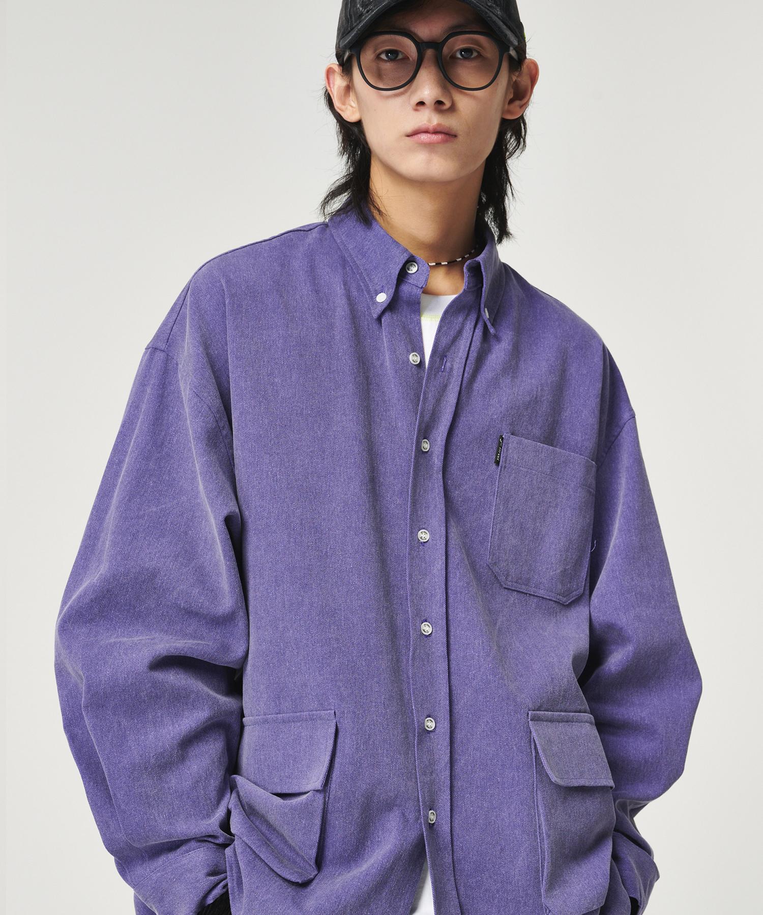 Ghost Street Oversized Pigment Shirt Purple M