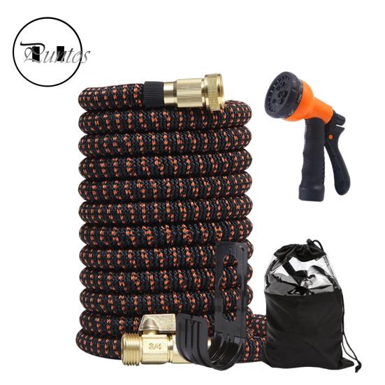 

Гибкий садовый шланг, комплект распылителя воды, устойчивый к окислению, герметичный, твердые поворотные фитинги, шланг для воды на открытом воздухе с сумкой для хранения 50ft US Plug