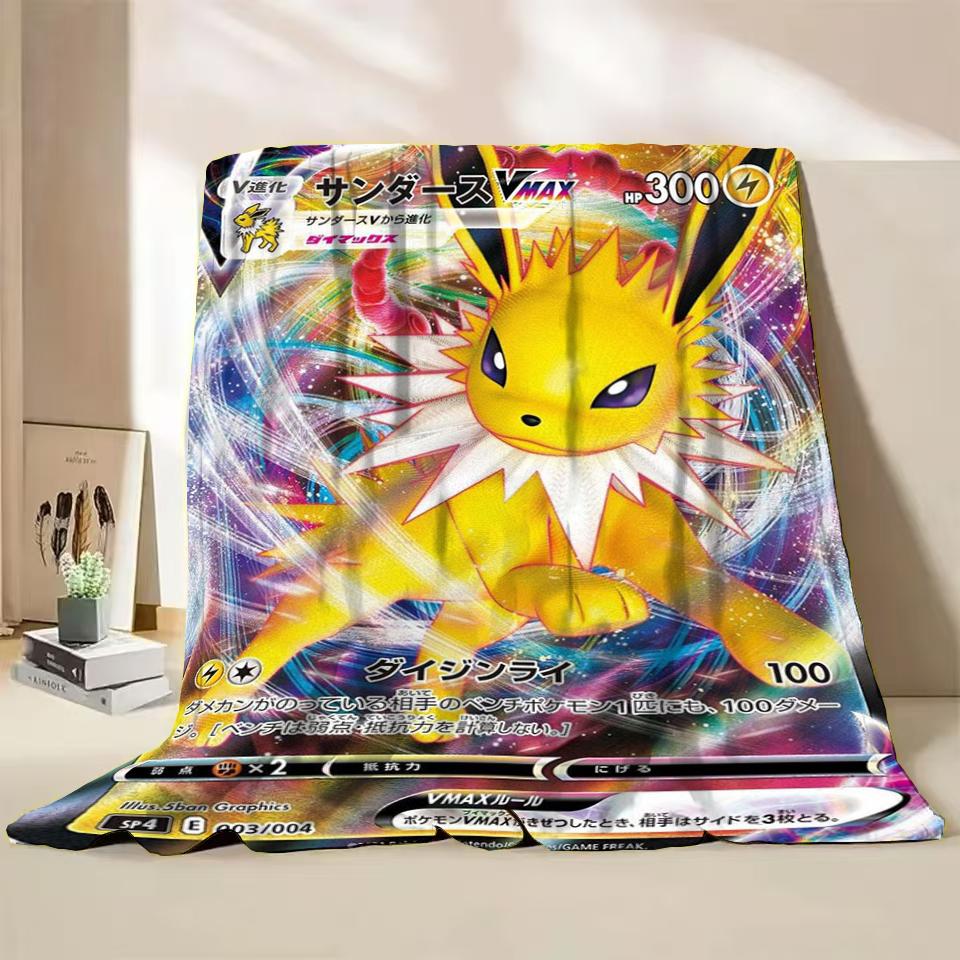 Pokémon Kaart Karakter Cartoon Flanellen Plaid Deken voor Slaapkamer Bed Bank Lunchpauze Picknick Reisdekens Kinderen Zachte Cadeaus