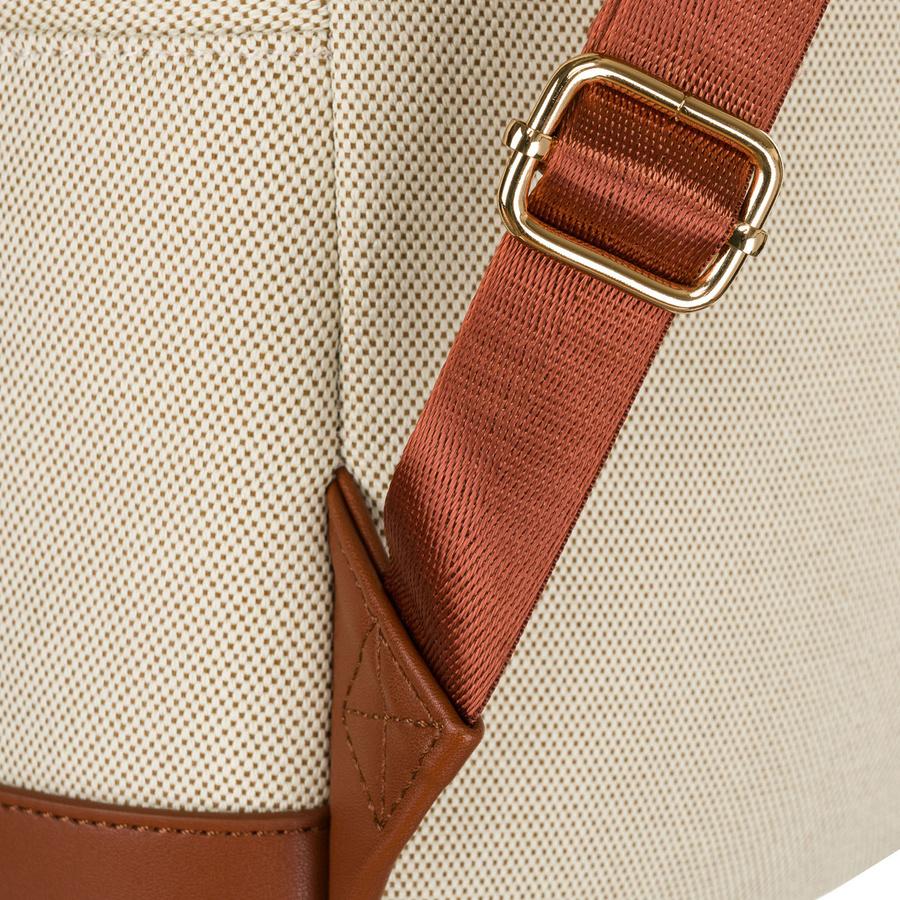 Large, Urban Women's Backpack In Beige-brown Color with an Outer Pocket - Peterson