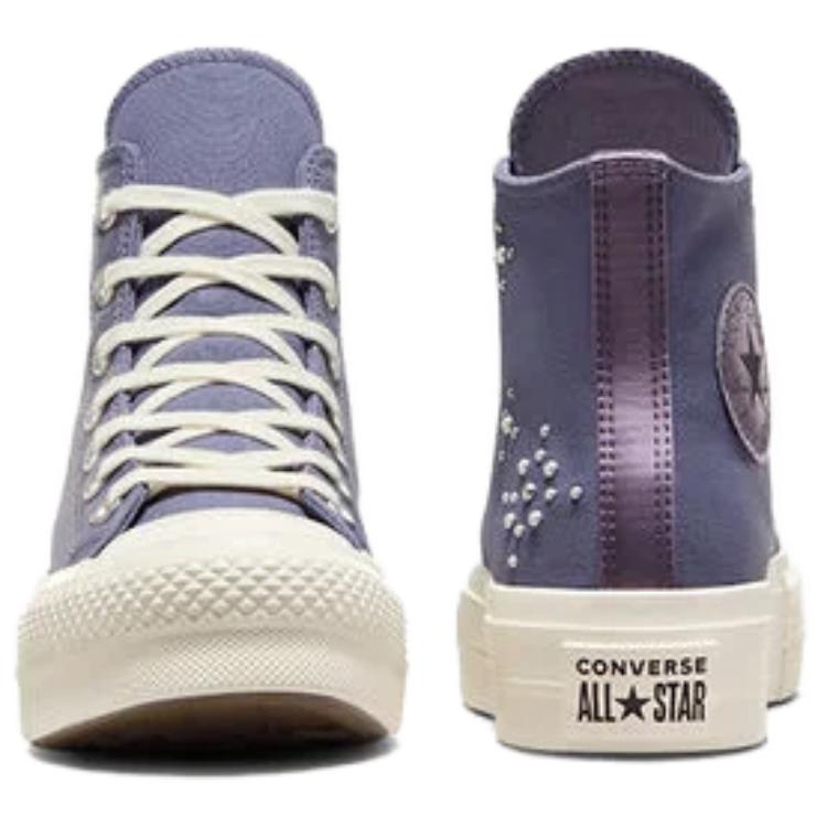 Converse  Chuck Taylor All Star Lift Platform High Pearls & Studs - Lavender Ash Women Sneakers Purple Egret Black A12513C