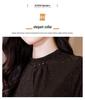 Elegant Retro Lace High-Neck Long Sleeve Women's T-Shirt for Spring