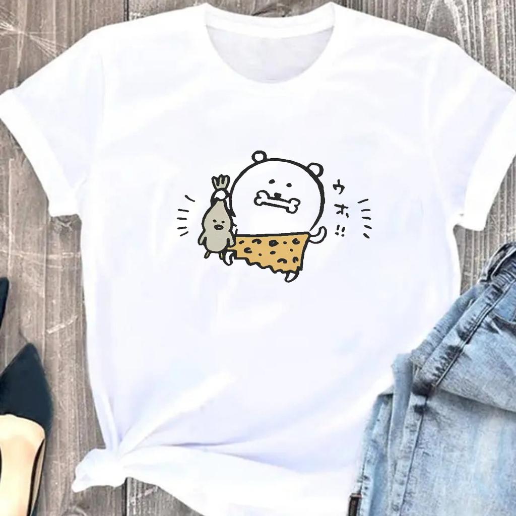 Fun Joke Bear Print T Shirt Unisex Vintage Short Sleeve Hip Hop Streetwear Summer Casual Tops Fashion Gift