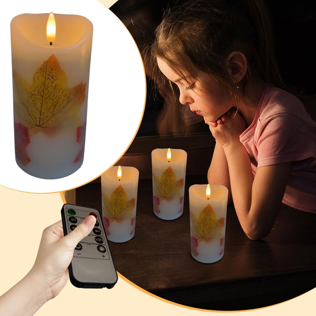 LED Electronic Candle Light Maple Leaf Simulation Swing Home Thanksgiving Christmas Hotel Decoration