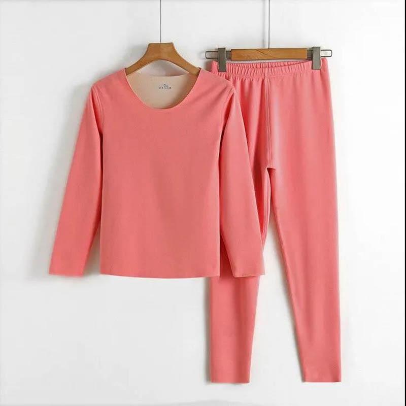 Arctic Velvet Cation Temperatura constante Dupla face Duas cores Outono Roupas Calças compridas Feminino Febre Sem costura Conjunto de roupa íntima térmica