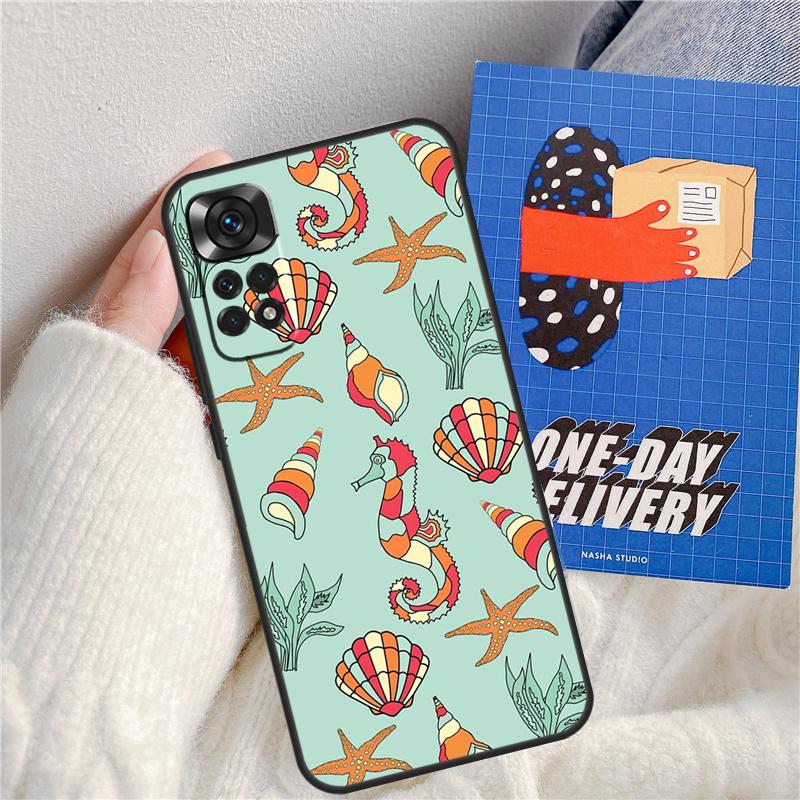 Seashell Shell Sea Art Funda For Xiaomi Redmi Note 13 Pro 14 9 10 11 12 9S 10S 11S 12S Redmi 13C 10C 12C 14C Case