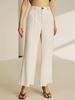 European-American High Waist Casual Women's Wide Leg Slimming Pocket Pants