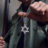 Double-sided Hexagram Pendant Male Necklace Student Couple Pendant Personalized Titanium Steel Pendant Sweater Chain Female