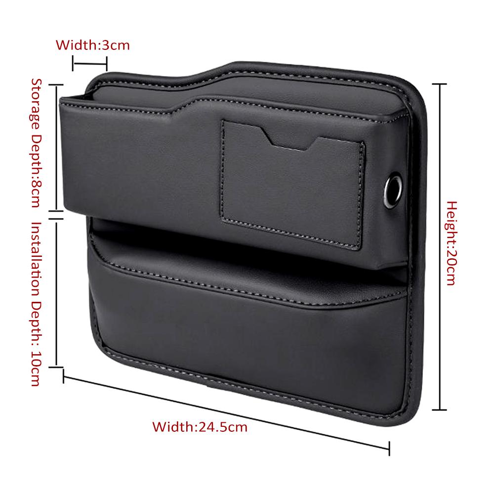 Car Seat Gap Filler Organizer, Multifunctional Leather Car Gap Filler, Auto Console Side Storage Box, Car Front Seat