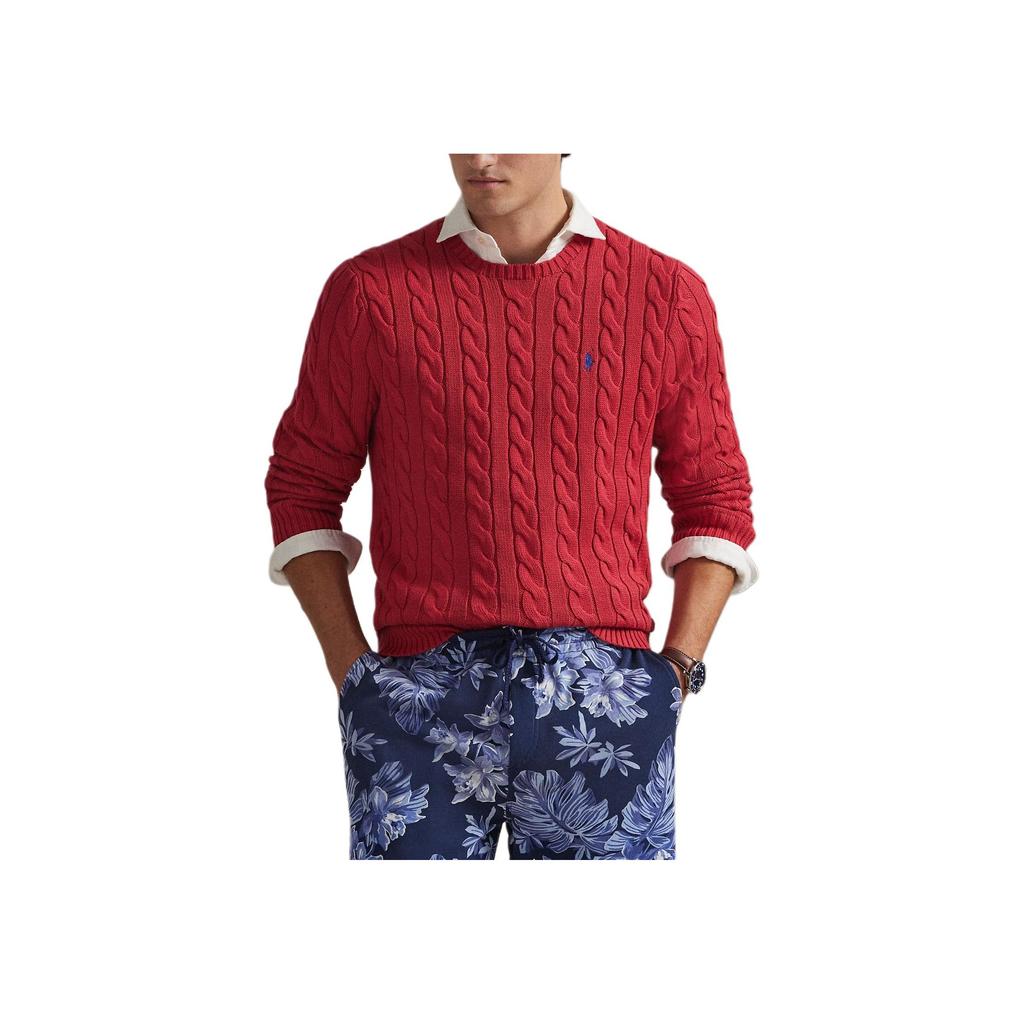 Polo Ralph Lauren FW25 Regular Fit Cable Knit Cotton Crew Neck Long Sleeve Sweater Men Sweater 710775885-525