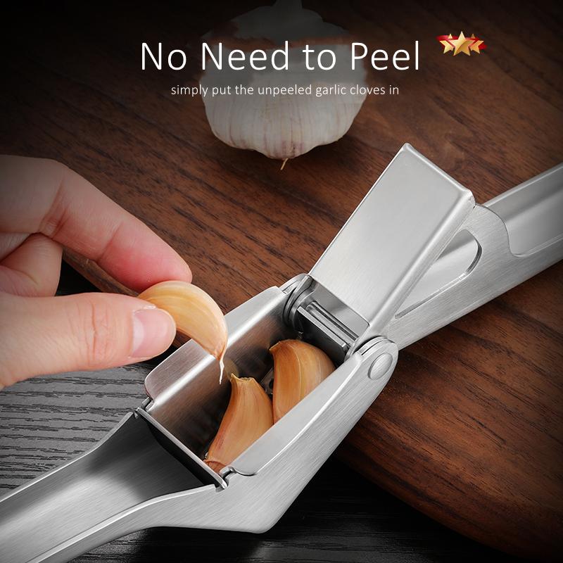GEDO Ultra High Thcikness Durable Garlic Press Widen Ergonomic Handle Kitchen Ginger Juice Maker Wassabi Crusher for Chef