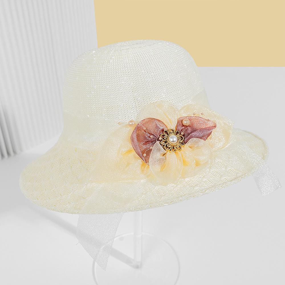 Straw hat women's outdoor travel sunscreen hat bucket hat basin hat elegant versatile women's sun hat breathable adult