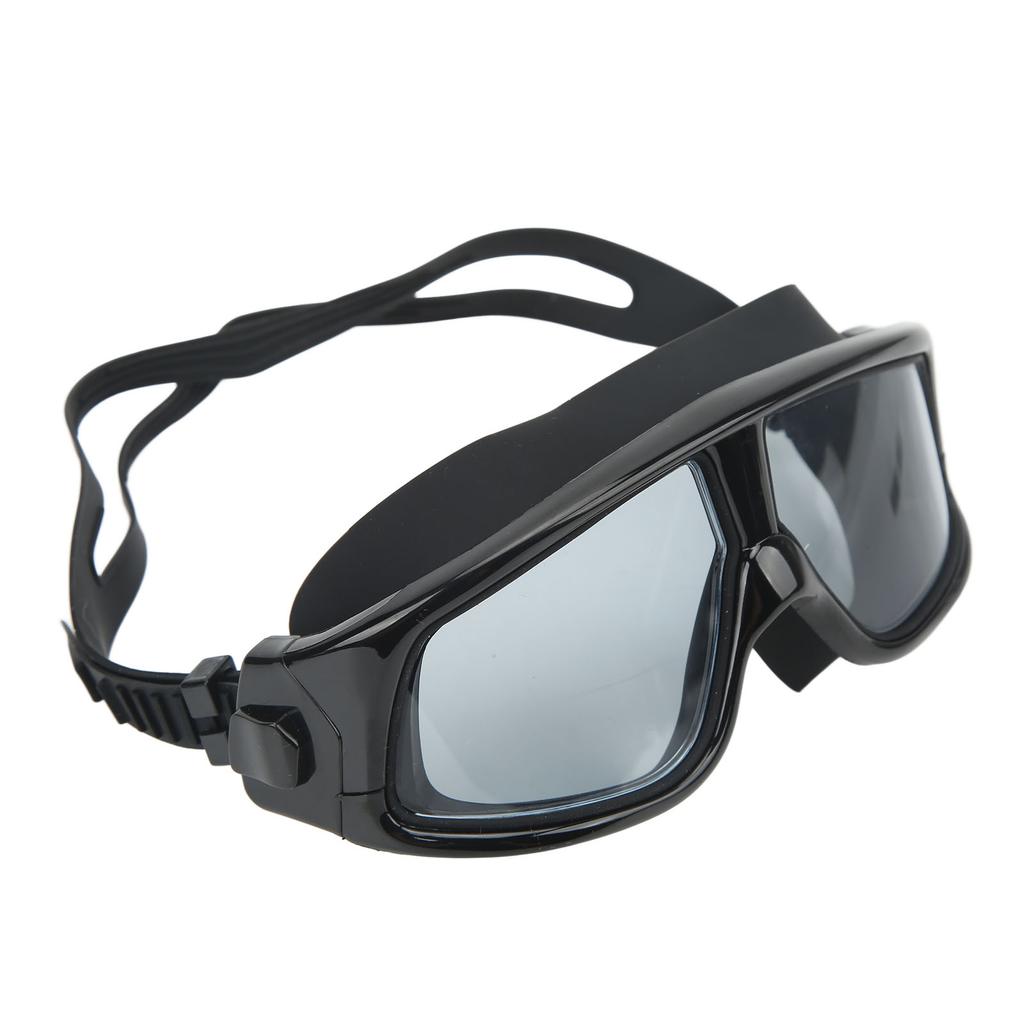 Swimming Goggles Prevent Fog UV Protection Wide View Diving Glasses with Storage Case for Adults Black