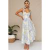 Summer Women's Dress Slim Slim Waisted V-Neck Halter Printed Mid-Length Dress