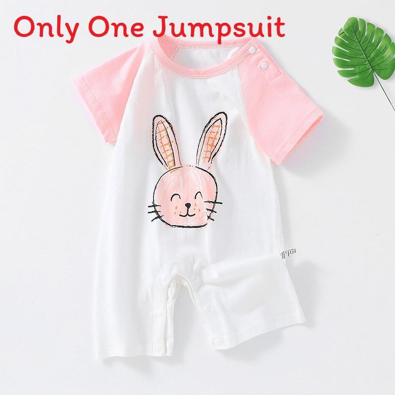 Baby Cotton Short Sleeve Romper With Bonefree Shoulder Closure For Newborns Summer Wear