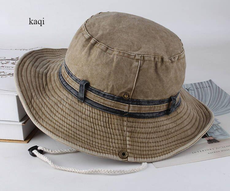 Spring and Summer Men's Bucket Hat Cotton Washed Foldable Shade Hats Casual Outdoor Camping Hat Hiking Hats
