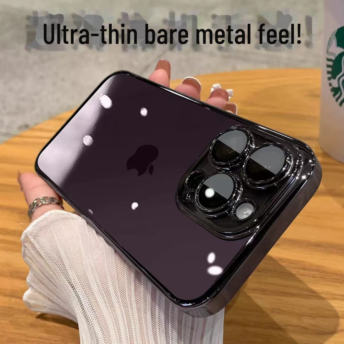 

Чехол для iPhone 14 Pro с гальваническим покрытием и пленкой для линз, полноценный прозрачный чехол с защитой от падений для Apple 13. For iPhone 13 Pro