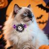 1 Pair Halloween Dog Barrettes Witch Hat Pet Hair Clip Felt Skull Gauze Cobweb Hair Accessories for Puppy Cats Festive Dress-up