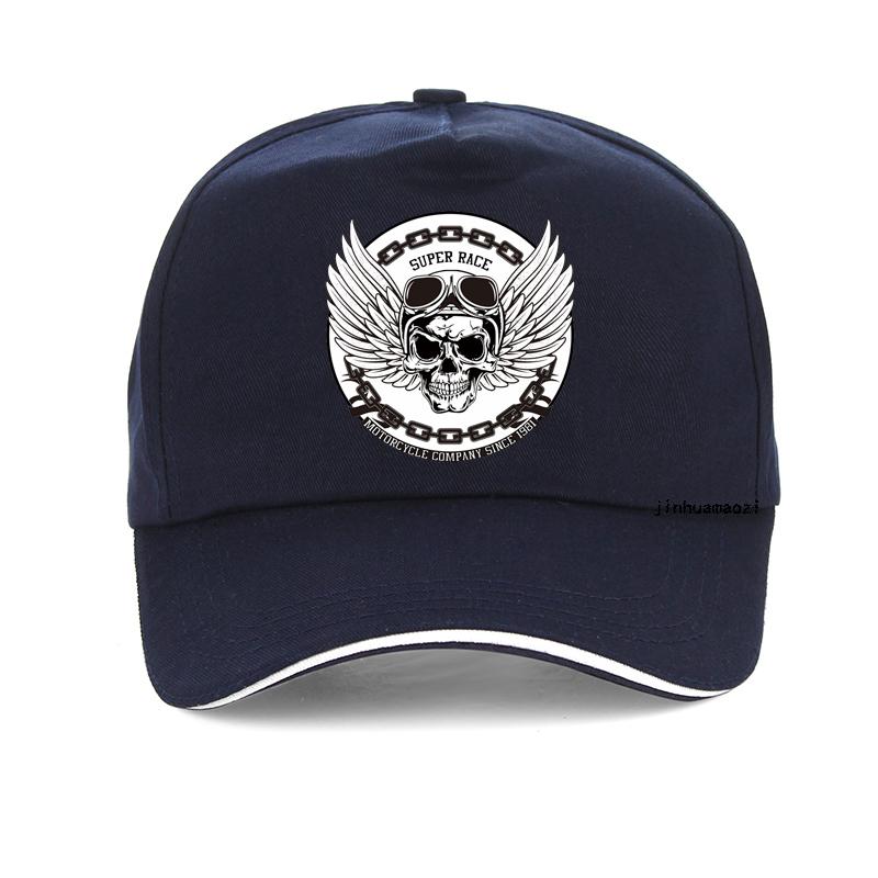 Fashion Super Race Motorcycle Baseball Cap Men Motorcycle Company Since 1981Hip Hop Cap Summer Winged Skull Punk Hats