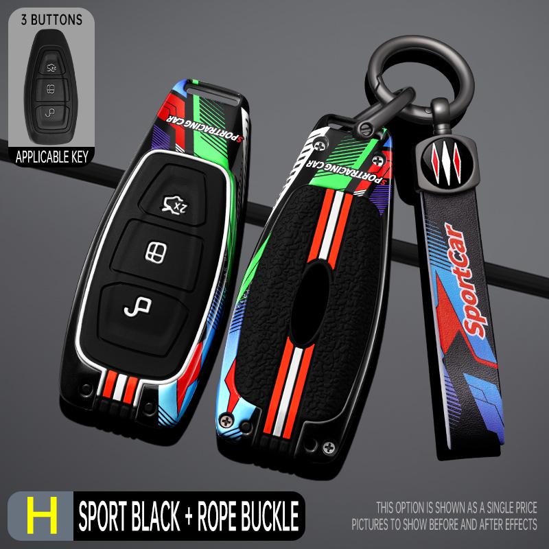 Styling Mouldings Metal Car Remote Key Case Cover Shell Fob for Ford Focus 3 4 ST Fiesta Fusion Kuga Ecosport Mondeo MK3 MK4 Pro