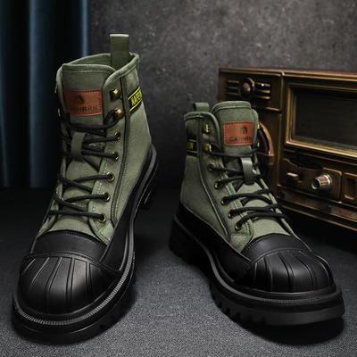 Men's Boots Four Seasons High-top Casual Boots Canvas Boot Soft-soled Non-slip Thick-soled Outdoor Boot Fashion Tooling Boots