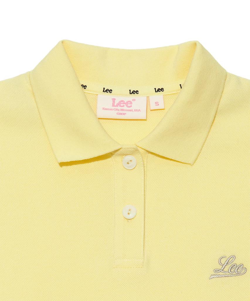 LEE Women'S Pique Collar Crop T-Shirt Yellow