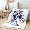 Ice Hockey Throw Blanket Winter Sport Game Flannel Blanket Sporting Competition Sofa Couch Office Flannel Blankets for Kids Boys