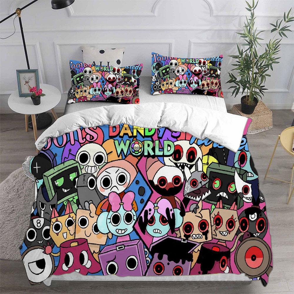 Dandy's World Bedding Set Game 3D Printed Duvet Cover Set With Pillowcases Boy Girl Teens Kids Birthday Gift Soft Bedclothes