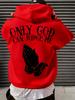 Men's "Only God Can Judge Me" Hoodie Streetwear with Praying Hands Graphic Inspirational Pullover for Casual Wear Style