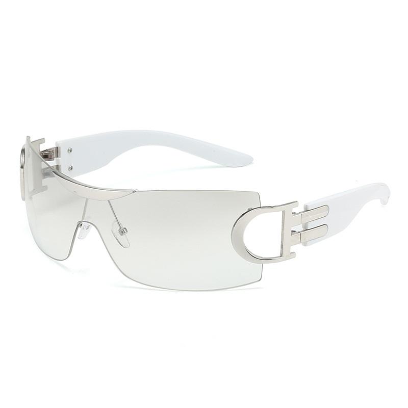 

Trendy Y2k Sunglasses Women Men Oversize Designer Brand Cycling Goggle Sun Glasses 2000 S One Piece Glasses Shades gafas Eyewear срібний