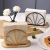 New Wood Base Iron Napkin Holder Modern Style Stable Countertop Napkin Organizer Paper Dispenser Rack Table Decoration