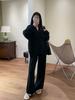 Light Knit Autumn-Winter V-Neck Sweater & Wide-Leg Pants Women’s Set