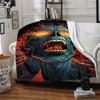 1pc Hellfire Blanket, Lightweight Flannel Throw Blanket For Sofa, Bed, Travel, Camping, Living Room, Office, Couch, Chair, And Bed