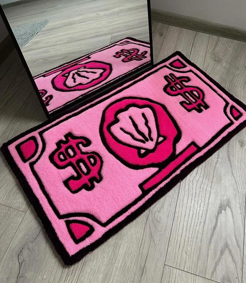 VIKAMA Cartoon Dollar Imitation Cashmere Wash Back Rug Moisture-Proof Foldable Bathroom Floor Mat Bedroom Carpet Home Decoration