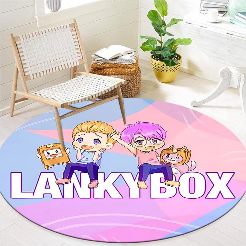 Tappeto Rotondo Lankybox, Tappeto per Soggiorno Camera da Letto Divano Sala Giochi Decorazione, Tappetino Antiscivolo