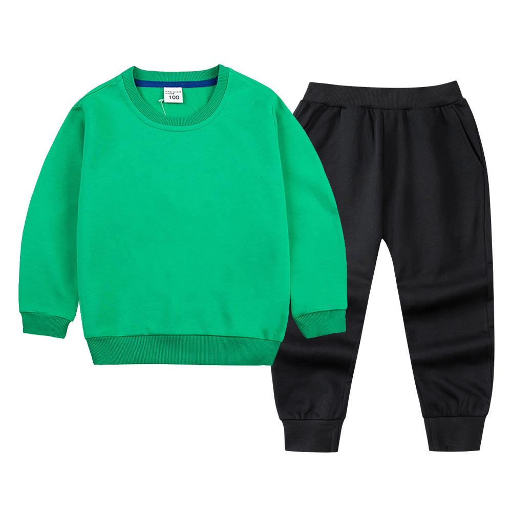 Children's Hoodie & Sweatpants Set: Autumn/Winter Casual Two-Piece with Custom Print Option