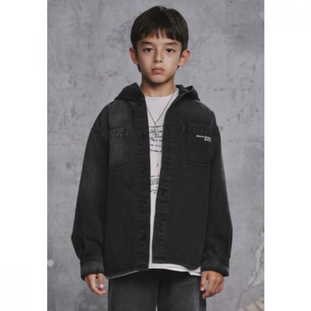 Bluetail Gray Denim Hooded Shirt Azg3bl01gy Grey/175