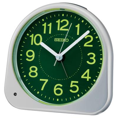 Clock Alarm Clock Table Clock Analog Visible At Night Silver Metallic 113 X 116 X 66 Mm KR525S
