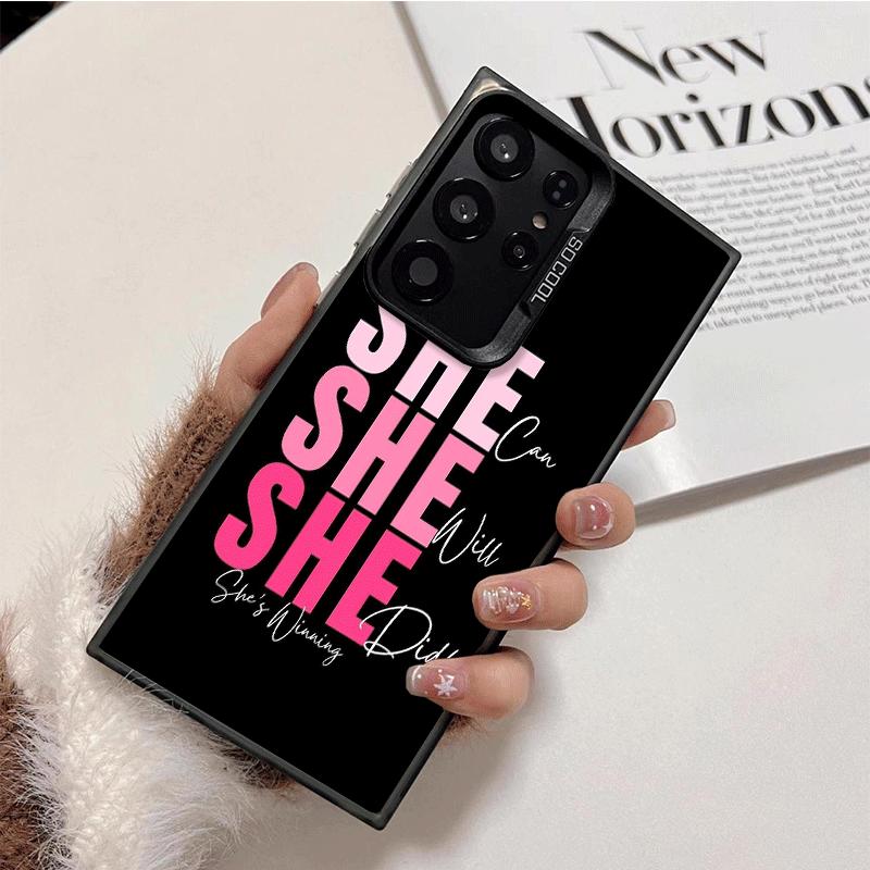 Girl Boss Lady Pink Shockproof Phone Case for Samsung Galaxy S26 Edge S25 Ultra S24 FE S23 Plus S21 Cover Anti Fall Fundas