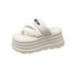 Moda 2024 Nuovi Sandali Zeppa con Plateau Estivi Tacchi 8CM Peep Toe Sandali da Donna Scarpe Basse da Spiaggia Mocassini da Donna Infradito in Pelle