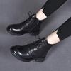 Leather boots women's new first-layer cowhide Martin boots round head lace-up flat boots short boots comfortable locomotive boots