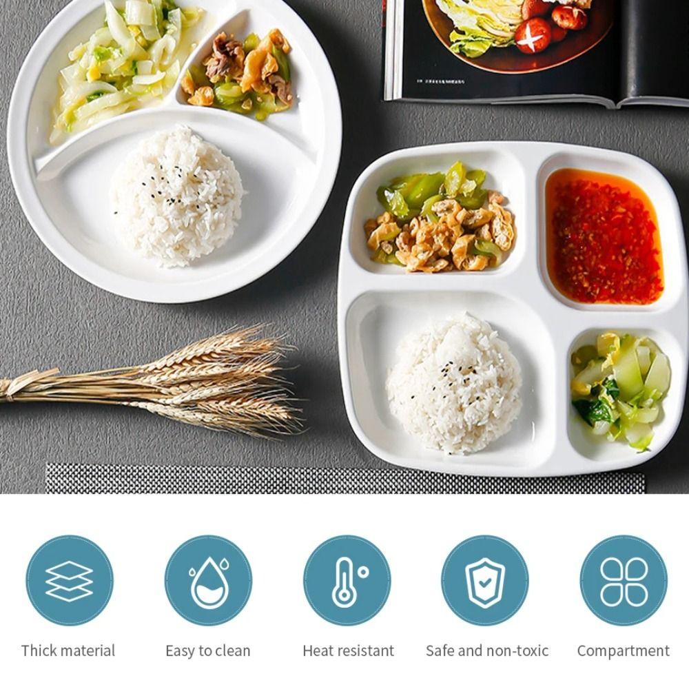 Plastic Food Dinner Plates Multifunctional Lunch Container Divided Dinner Tray Fast Food Tray Rice