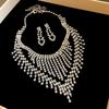 "High-End Luxury Drop Necklace and Earrings Set - European and American Niche Versatile Jewelry"