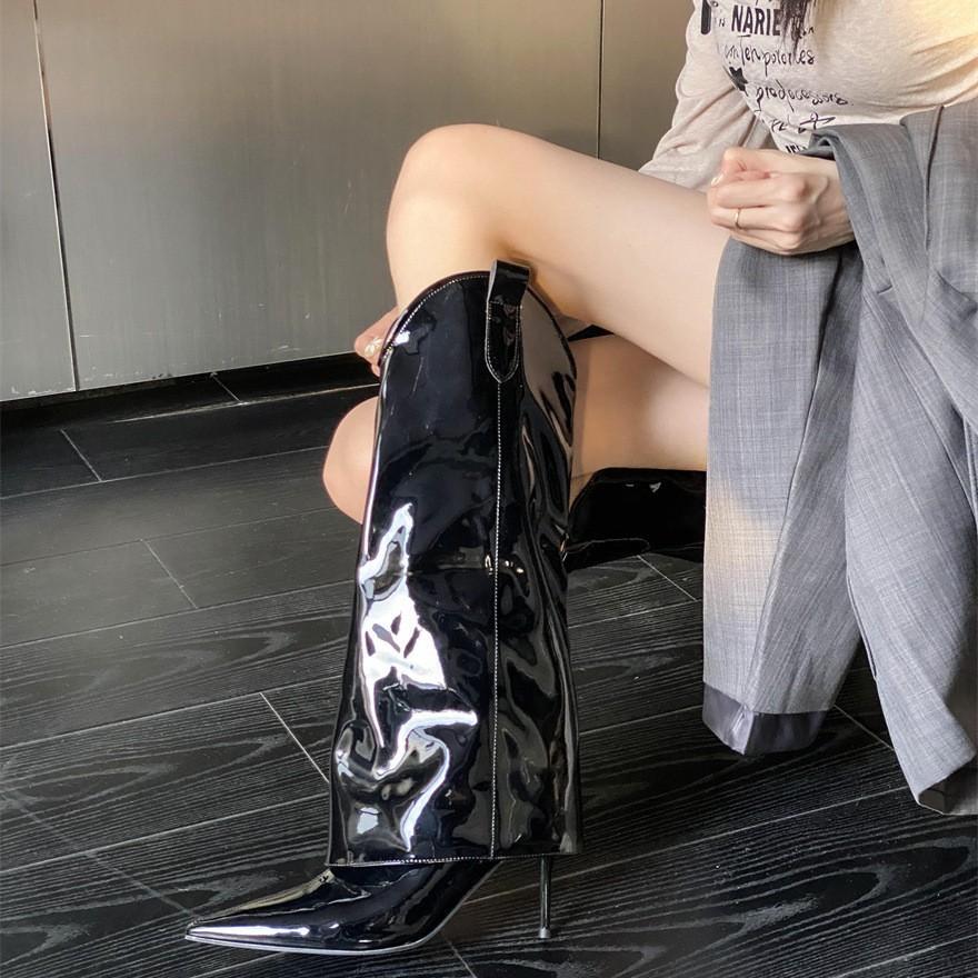 Damen spitze neue europäische und amerikanische Hosenstiefel Ärmel Mode Stiefel hohe Ritterstiefel hohe Absätze Damenschuhe Außenhandel Stiefel