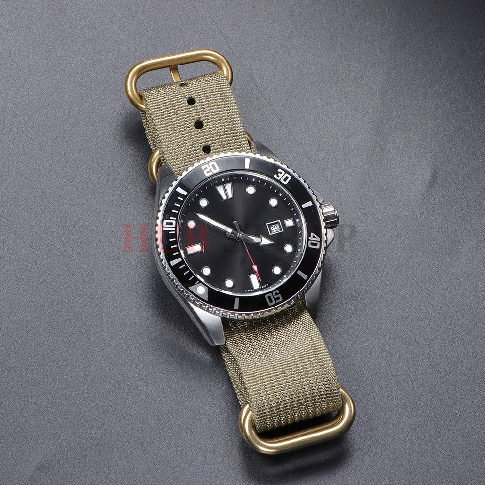 18/20/22/24mm Fibbia Dorata Nylon Alta Densità Cinturino Orologio Uomo Donna Cinturino Business Tela Intrecciata Sportivo Resistente Durevole Braccialetti